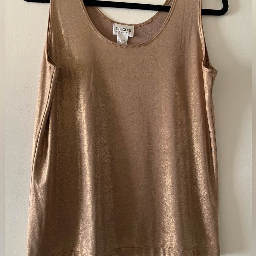 Chico's Metallic Gold Tank Top